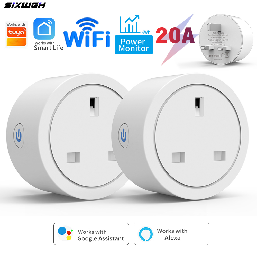 Smart Home Energy Monitor - 20A Tuya WiFi Smart UK Plug