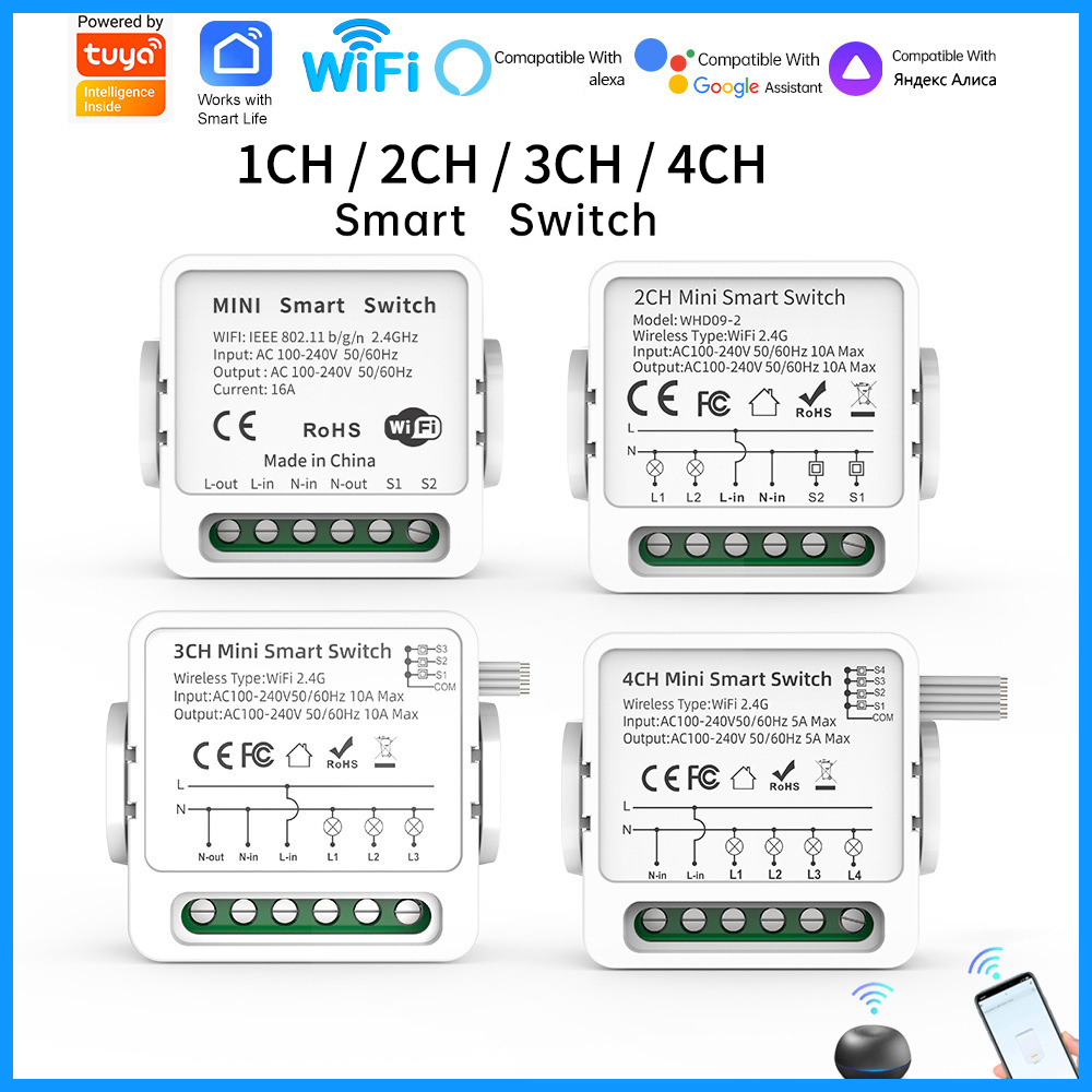 Tuya WiFi Smart Switch 1/2/3/4 - огляд і ціна Smart Home Google