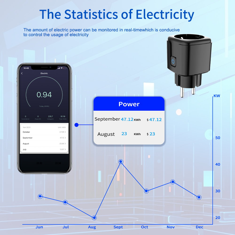 Tuya Smart Socket WiFi Remote  - огляд і ціна Smart Home Energy Monitor