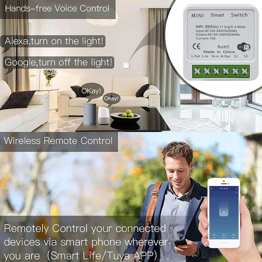 16A 20A Tuya Smart WiFi Switch - огляд і ціна Smart Home Google